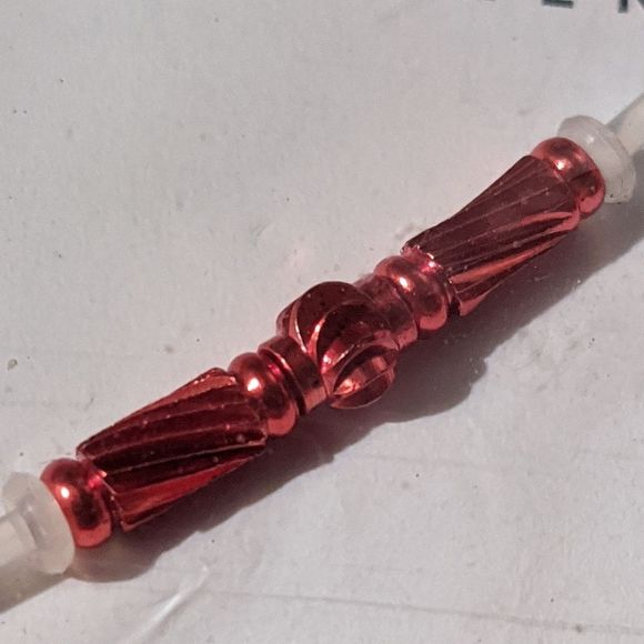 Cherry Red 14 Guage Flexible Acrylic & Metal Industrial Piercing Bar Earring - Picture 4 of 6